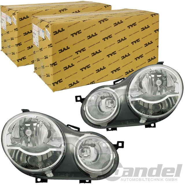 2 Faros Principales TYC Negros H7/H1 Para Opel Astra H Con Motor De Ajuste LWR - Izquierda Y Derecha