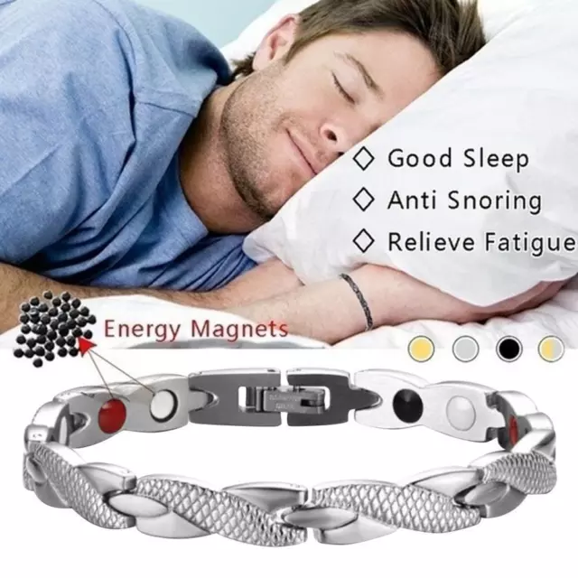 Twisted Dragon Magnetic Therapy Couple Bracelet Detachable Bangles (Sliver) #F