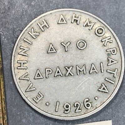 1926 Greece 2 Drachmai coin World Coin Copper nickel, Free Shipping - nx.101
