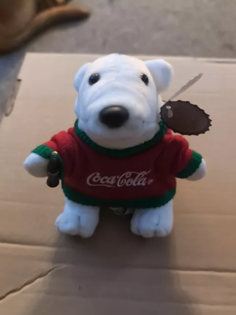 Collectible Coca Cola Brand Bean Bag Plush - Polar Bear In Sweater