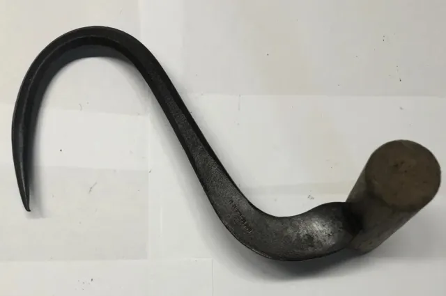 Vintage Antique Hay Bale Or Meat Hook, Hand Forged Iron, Farm, Ranch