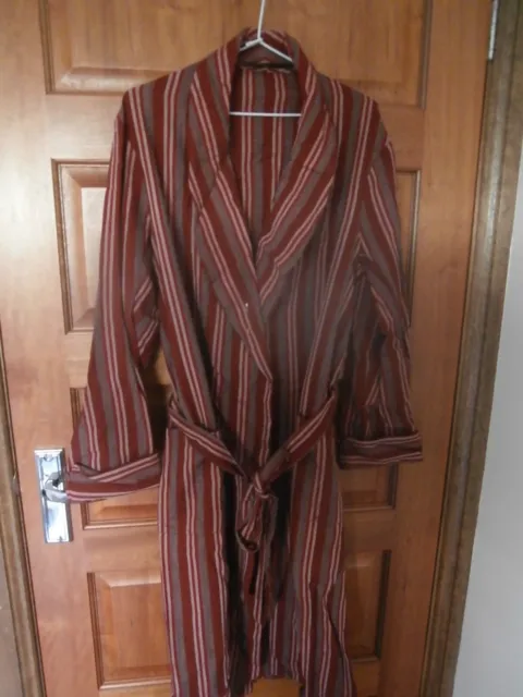 Vintage Mens Dressing Gown by Klipper Gown with tie rare Striped