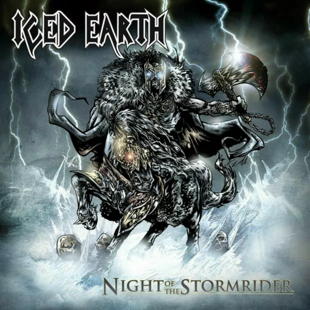 ICED EARTH Night of the Storm BANNER HUGE 4X4 Ft Fabric Poster Flag Tapestry art