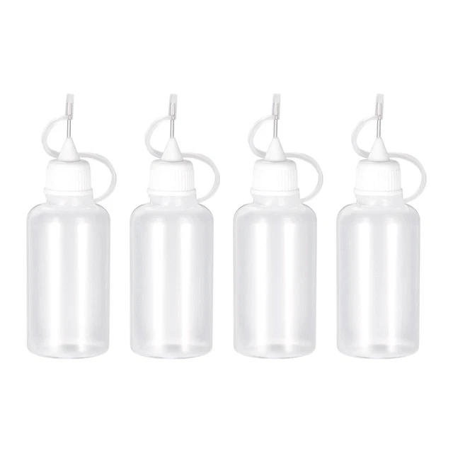 Ago Punta Flacone Precisione Applicatore Plastica 30ml Bianco Cappuccio 5pz