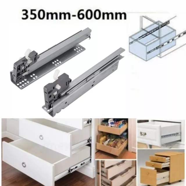 1-10 Pair Drawer Runners Slides Soft Close Concealed Undermount Full Extension