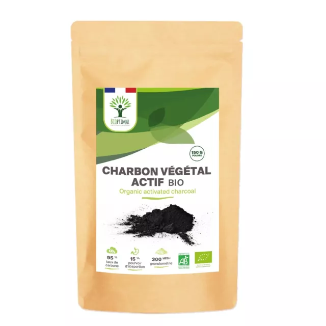 Charbon végétal actif bio en poudre - Conditionné en France - 150g