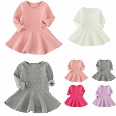 Toddler Girls Baby Dress Long Sleeve Princess Party Pageant Dresses Kids Clothes
