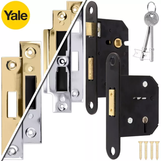 YALE 5 HEBEL SCHEIL/TOTE SCHLÖSSER Holz vorne hinten Tür Schlüsselschloss HOHE SICHERHEIT Bolzen