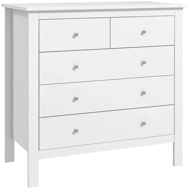 HOMCOM Modern Chest Of Drawers, 5 Drawer Unit Storage Chest for Bedroom