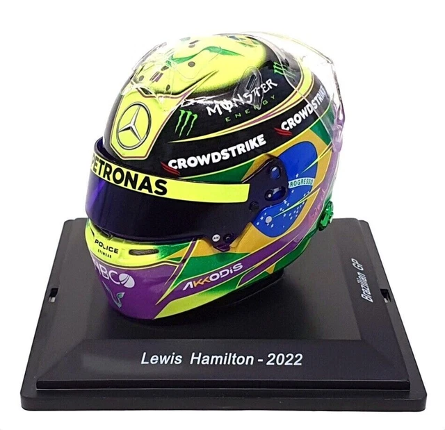 LEWIS HAMILTON 2022 Mini Helmet Mercedes AMG F1 Brazilian GP 1/5