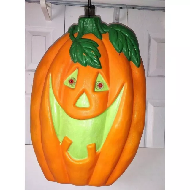 Pumpkin Blow Mold 25x18 Lights Halloween Jack O Lantern Vintage Funhouse Party
