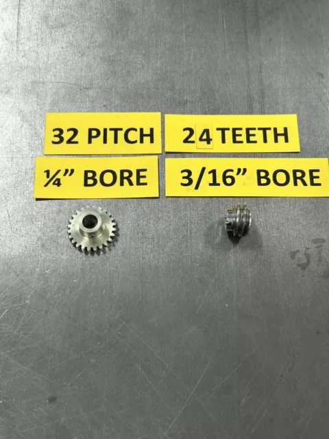Worm Gear Set 2 Lead 12:1 Ratio 1/4" And 3/16" Bores 32 Pitch Left Handed Helix
