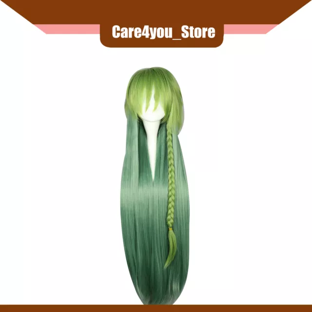 Item of 1 Breathable Hair Wigs for Women 39" Green Gradient Wigs with Wig Cap