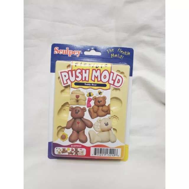 NIB Sculpey Flexible Push Mold Teddy Bear Themed