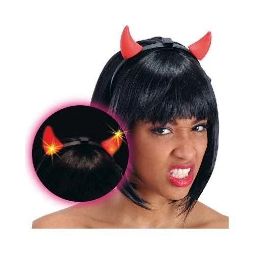 BF Souvenirs 1 Cerchietto A LED DEVIL In 3 Colori Brillanti Corna Del Diavolo Con Cuore, Festa Di Addio Al Nubilato, Halloween, Festa Popolare Per - Foto 8