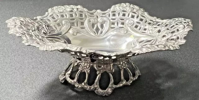 Victorian Solid Silver Pierced Pedastal Pin Dish By Henry Charles Freeman L1894