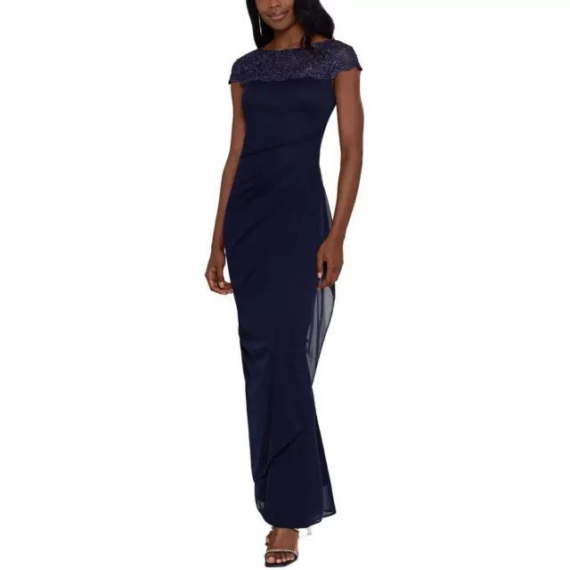 X BY XSCAPE Womens Lace-Top Cap Sleeves Formal Evening Dress Gown BHFO ...