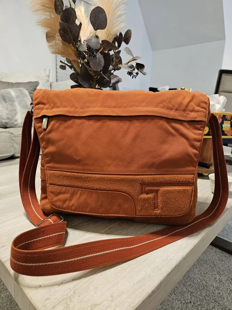 Tumi Large Messenger Briefcase Travel Laptop Business Bag Orange Nylon