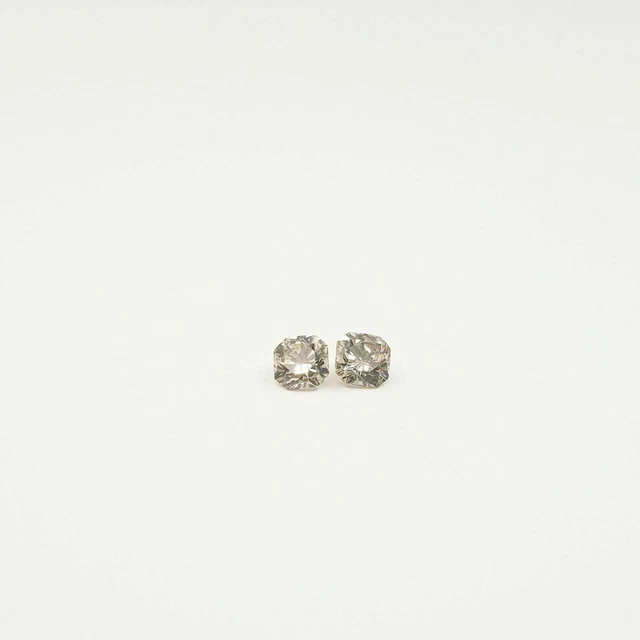 Diamants Nature 2x 0,44ct. Coloris Cognac, / Si, Flandre Taille, Cut, Flanders