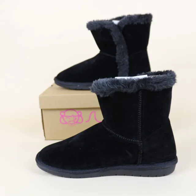 Sugar Polly Fuzzy Winter Boots Womens 9 M Black Fabric Faux Fur Lined Shoes NWB
