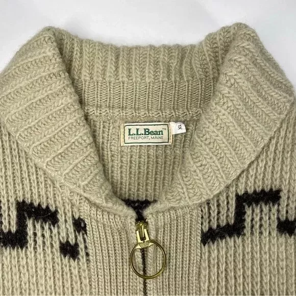 VINTAGE 1970’S LL Bean Wool Sweater Cardigan Size XL Big Lebowski ...
