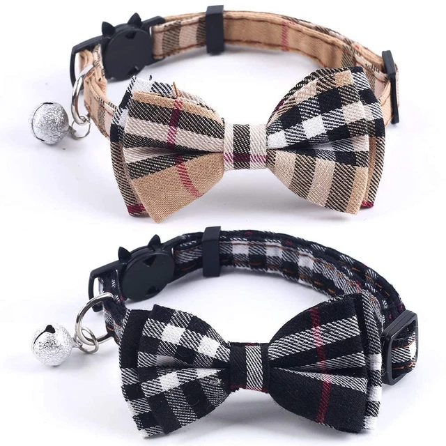 SuperBuddy Cat Collars Breakaway with Cute Bow Bell - 2 Pack Kitten Collar Pl...