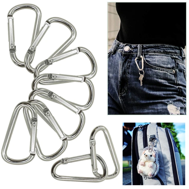 CARABINER CLIP LOCKING Snap Hook Spring Loaded Steel Karabiner Keyring