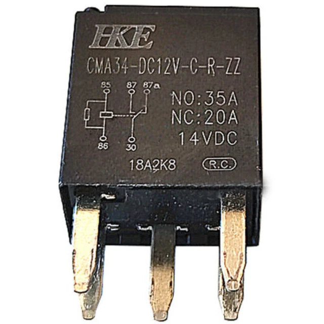 CMA57-S-DC12V-A-R-ZZ Auto Relay 12VDC 20A 4-Pin - 5 Pack, For Automotive Electrical Control Circuits