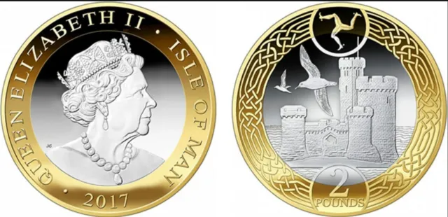 IOM Isle of Man Manx 2017 £2 circulated  Two Pound Coin Tower of Refuge cheapest