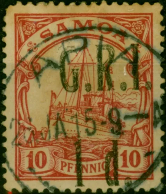 Samoa 1914 1d on 10pf Carmine SG103 Good Used