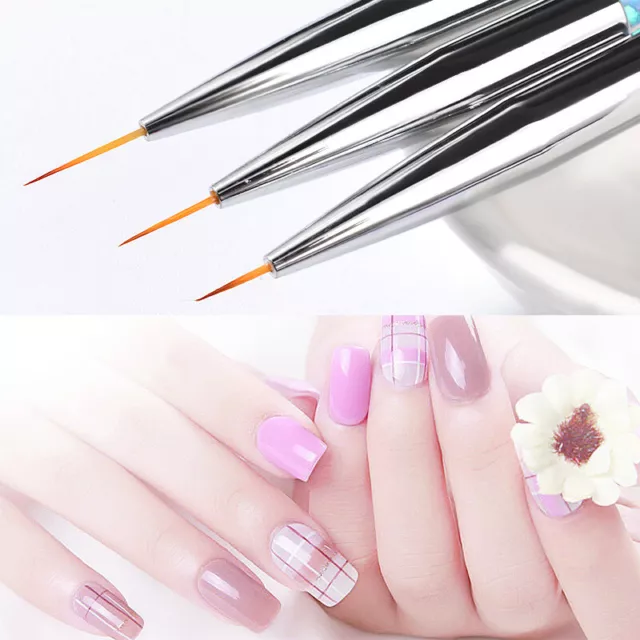 Nail Art Liner Brush Ultra-thin Line Drawing Pen UV Gel Brushes Painting  Tools//