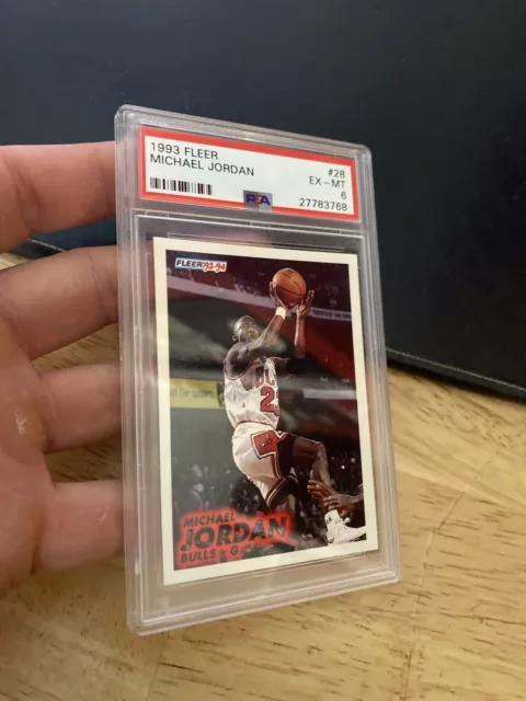 Michael Jordan PSA 6 Fleer #28 Last Dance Collector Card Chicago Bulls Man Cave