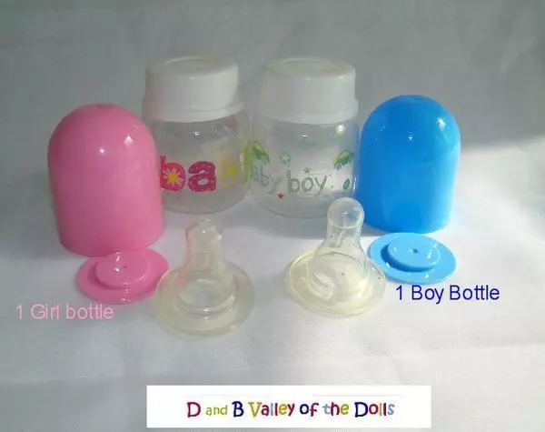 REBORN Doll Baby Bottles w/ Pattern 2 - 2 ounce  Girls & Boys ~