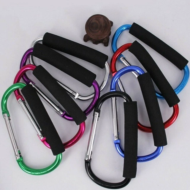 2Pcs Generic Pram Pushchair Shopping Bag Hook Carabiner Large Buggy Mummy Clip