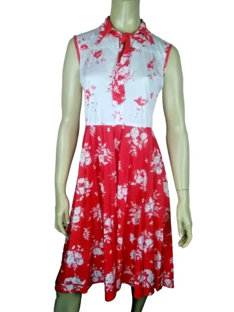 JONATHAN SUMMERS of Sydney vintage ladies size 12 dress red white floral day