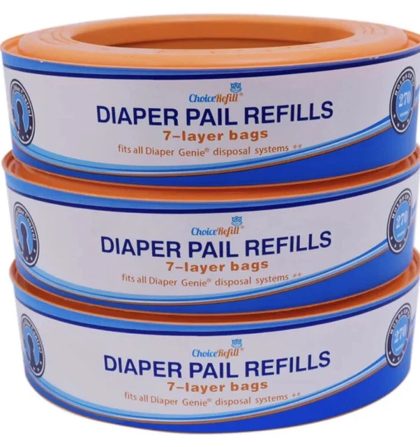 3pc Diaper Genie /Choice Refill Brand Diaper Pail Refill Packs NIB 🆓📦