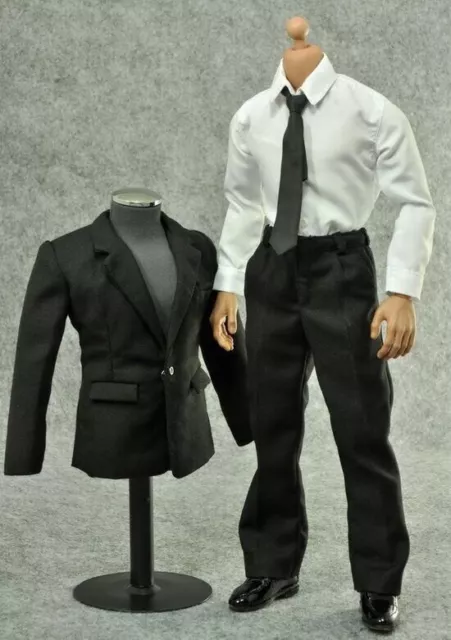 ZYTOYS 1/6 Men's Black Suit Pants Clothes For 12inch Male HT Action Figure Body