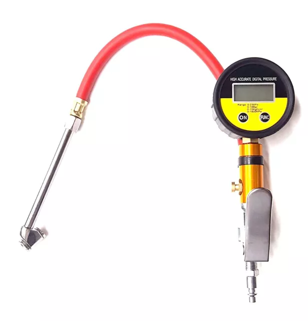 Extended Duel Chuck Pressure Gauge Air Chuck with Digital Tire Gauge