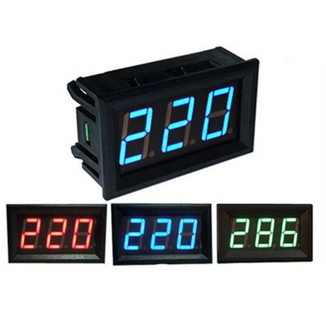 HIGH MEASUREMENT ACCURACY LED Digital Voltage Meter AC70V 500V 2 Line ...