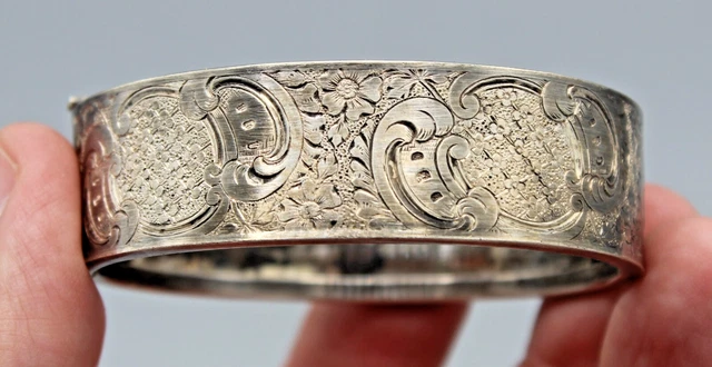 Bracelet Ancien En Argent Massif Et Pierre Dure - Bijou Vintage - Occasion