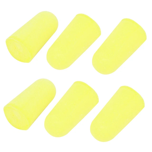 6 Pcs Foam Rebound Type Travel Earplugs Ear Protector Yellow
