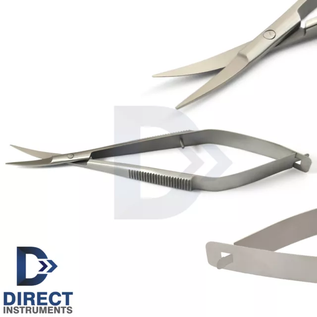 Dental Surgical Micro Iris Noyes Spring Scissor Curved Sharp/Blunt Blades 11.5cm