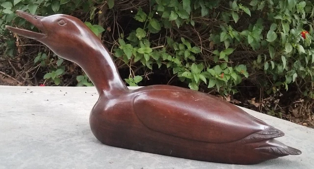 Vintage 80's Carved Wooden Loon Calling Figurine By JRP 1986 Rare