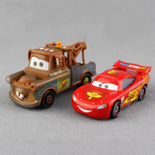 2PACK Disneys Pixar Cars Lightning Mcqueen And Mater Toy Kids Gift 1/55 Diecast