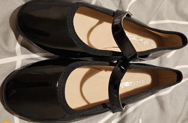 RUSSELL BROMLEY BLACK PATENT Leather Girls School Shoes UK1 EU33