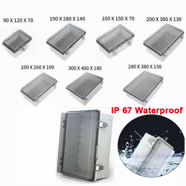 Waterproof Electronic Project Enclosure Clear Cover Plastic Case Junction Box