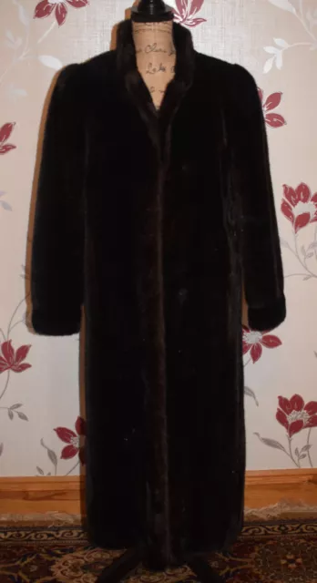 Vintage Circa 1970's Faux Fur Full Length Coat