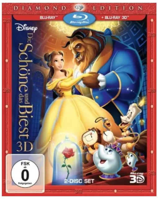 Die Schöne und das Biest, Diamond Edition - Disney 2D+3D Bluray im Schuber! rar!