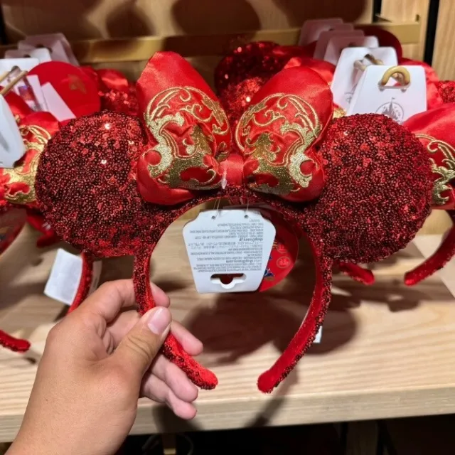 Disney Authentic 2024 Lunar New Year Minnie Mouse Ear Headband Disneyland