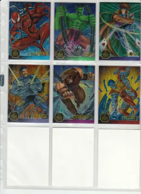 MARVEL FLAIR ANNUAL 95 - CHROMIUM LIMITED EDITION - Lotto di 6 (di 12) card